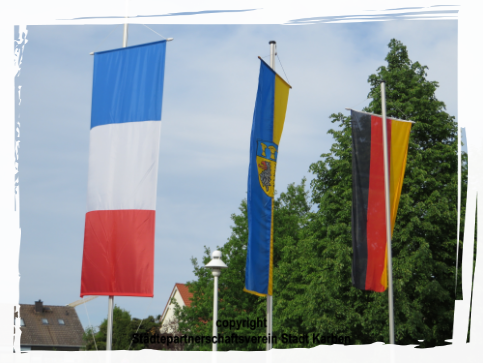 Flaggen von Frnakreich, Stadt Karben und Deutschland